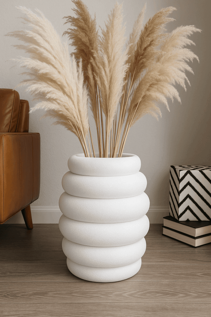 Le DIY tendance du moment : grand vase à pampa en polystyrène