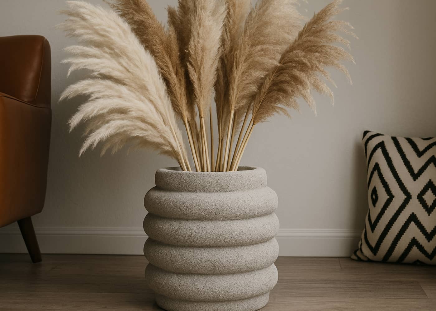 Le DIY tendance du moment : grand vase à pampa en polystyrène