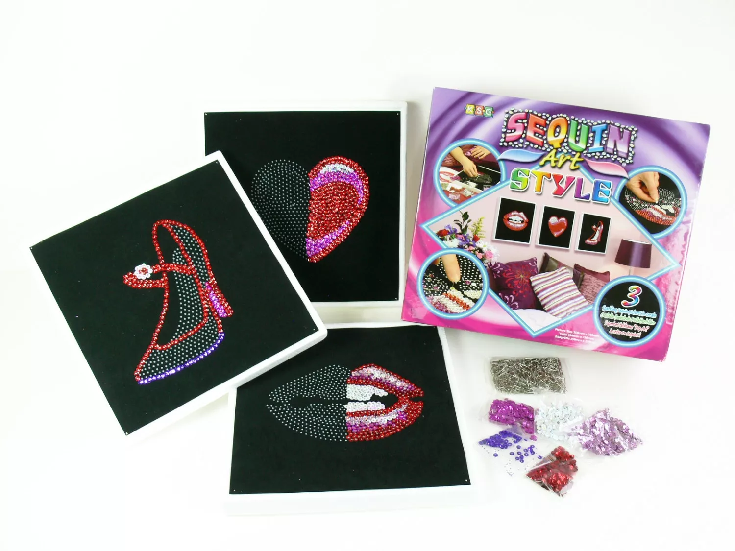 Tableau Sequin Art Trio Pop...