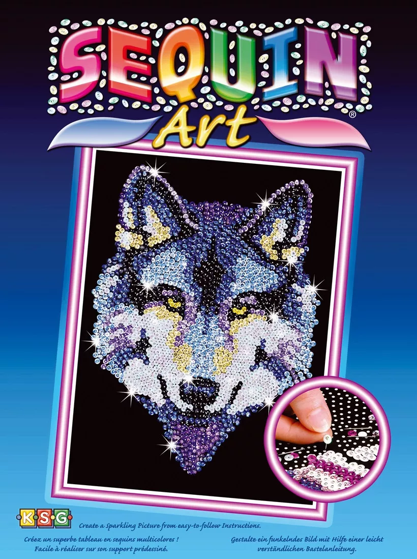 Tableau Sequin Art Loup