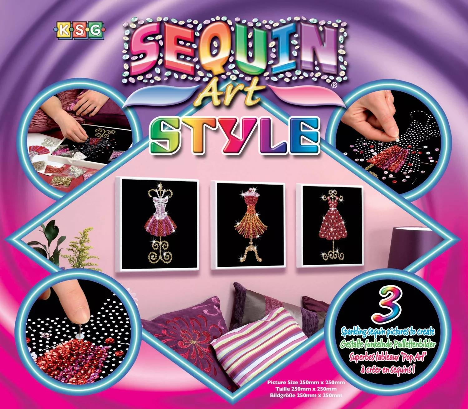 Tableau Sequin Art Trio...