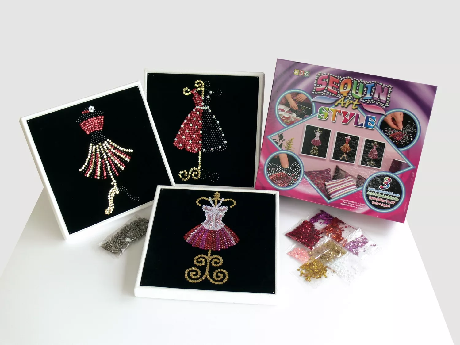 Tableau Sequin Art Trio...