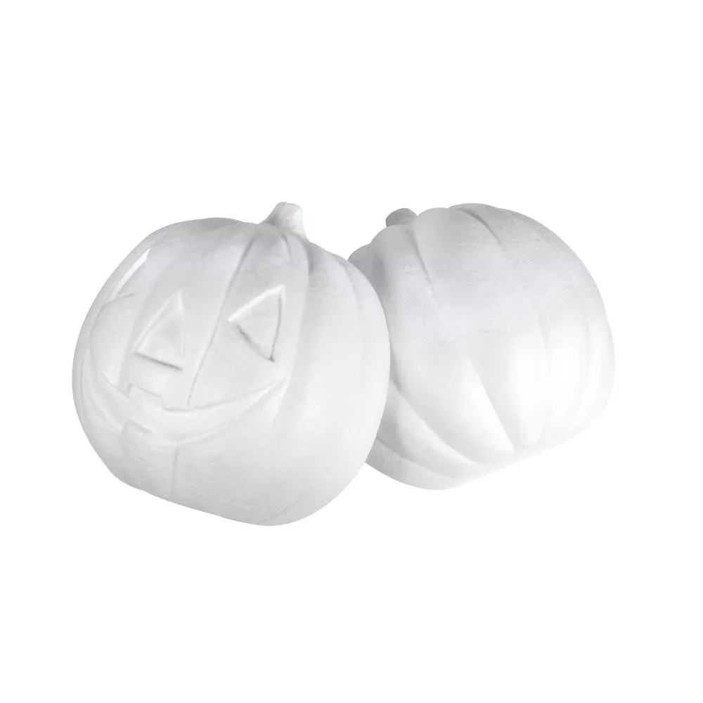 Citrouille polystyrène 2 parties 26cm (Non peinte)