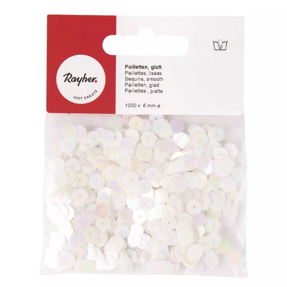 Sequin lisses 6 mm Blanc...
