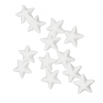 4824 - 3700443548240 - MegaCrea DIY - Étoile en polystyrène blanc pailleté 2 x 2 cm x 48 pièces