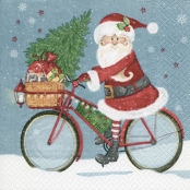 Serviette Santa on a bike 20 pièces