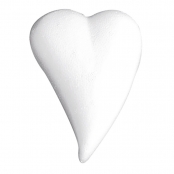 Coeur en Polystyrène forme de goutte plat 8 x 5,5 cm 3 pièces