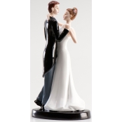 Figurine gâteau de mariage Mariés romantiques 16 cm