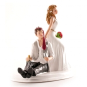 Figurine gâteau de mariage Mariés éméchés 14 cm