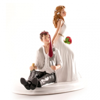 305133 - 3700982250000 - Dekora - Figurine gâteau de mariage Mariés éméchés 14 cm - 2