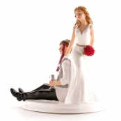 Figurine gâteau de mariage Mariés éméchés 14 cm