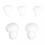 Champignons en polystyrène assortis, 2 pces 6x7,5cm / 3pcs 4,5x5cm, 5 pces