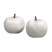 Pommes en polystyrène avec tige, 7x7x6cm+8x8x7cm, 2 pces
